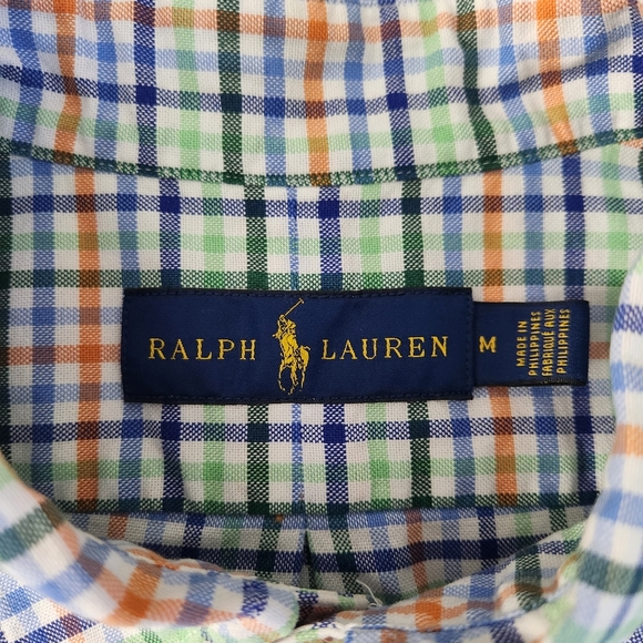 RALPH LAUREN multicolor plaid button-down shirt m - Picture 8 of 12